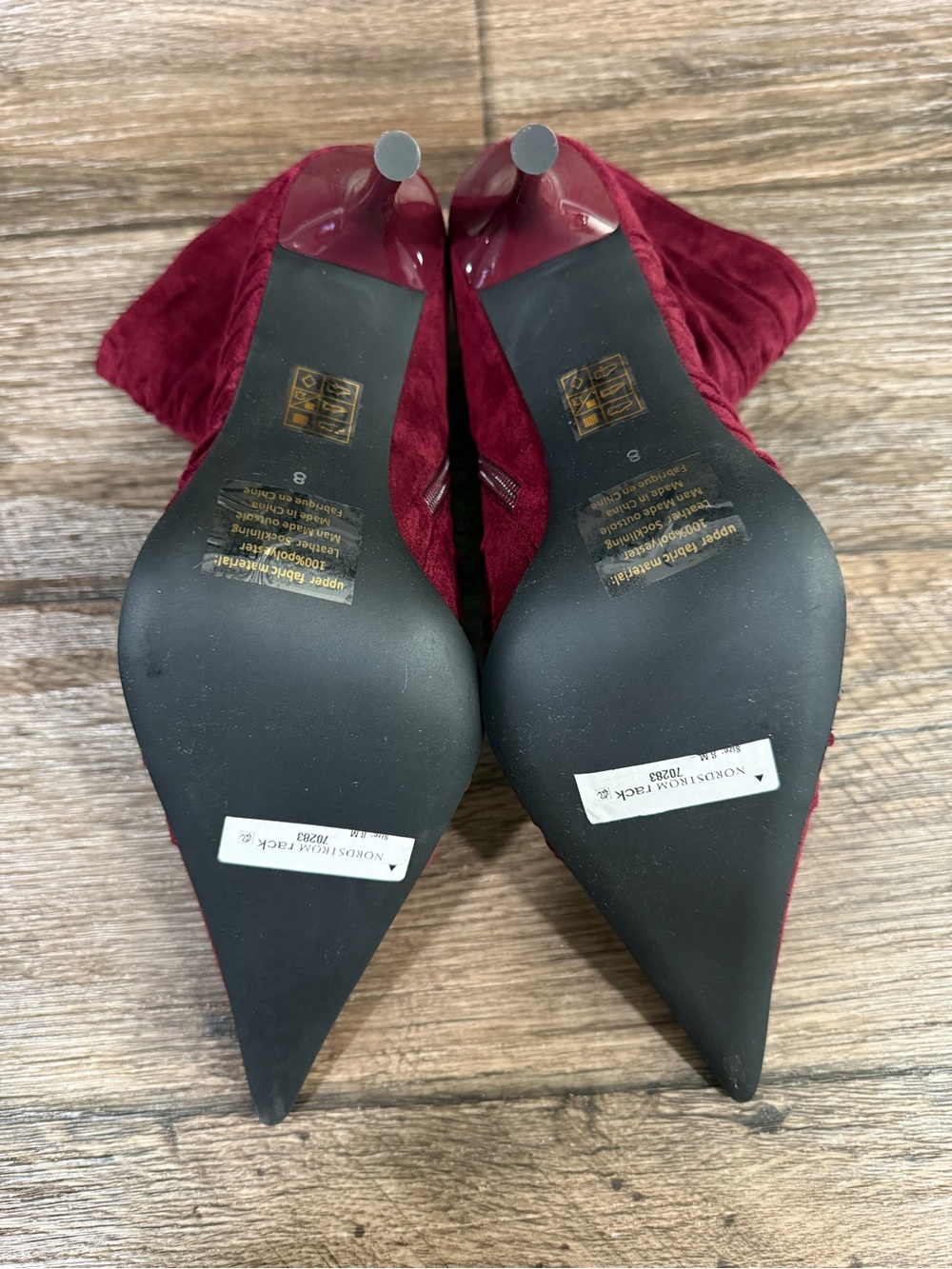 NWOB Jeffrey Campbell Let's Go Pointed Toe Bootie SZ 8 M in WINE SUEDE - Picture 12 of 12